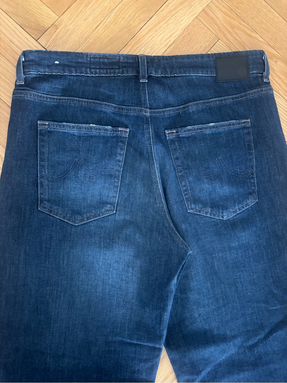 Ag Adriano Goldschmied Saige Wide Leg Crop Mid-Rise Fit blue jeans - Picture 5 of 5